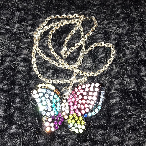 Butterfly Colorful Rhinestone Necklace - Picture 9 of 16